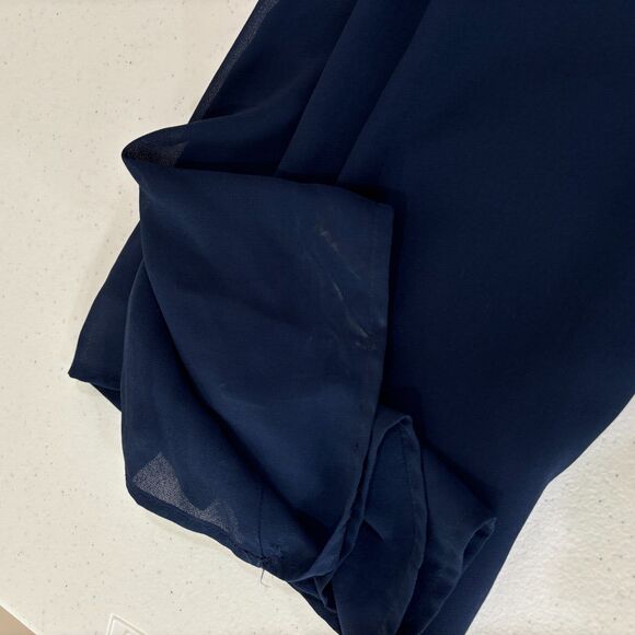 Lulus Navy Blue Crochet Lace Maxi Dress L Open Back Sexy Bridesmaid Wedding - Picture 15 of 15